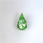 Glass Point Back Foiled Tin Table Cut (TTC) Stone - Pear 13x7.8MM PERIDOT