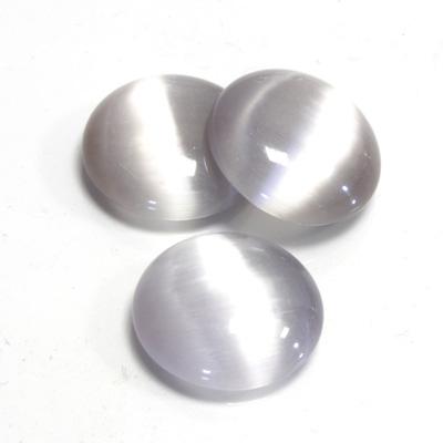 Fiber-Optic Cabochon - Round 18MM CAT'S EYE LT GREY