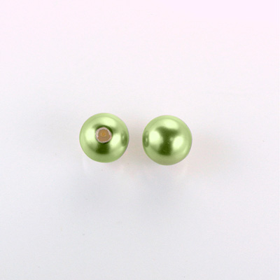 Czech Glass Pearl 1-Hole Ball - 08MM DARK OLIVE 70458