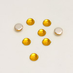 Plastic Flat Back Foiled Cabochon - Round 05MM JONQUIL