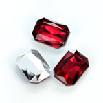 Plastic Point Back Foiled Stone - Cushion Octagon 18x13MM RUBY