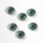 Glass Medium Dome Coated Cabochon - Round 09MM LUSTER GREEN