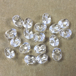 Preciosa Czech Pressed Glass 2-Hole Bead -Twin Oval 02.5x5MM CRYSTAL