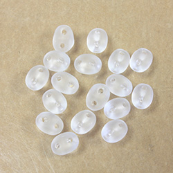 Preciosa Czech Pressed Glass 2-Hole Bead -Twin Oval 02.5x5MM MATTE CRYSTAL