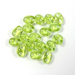 Preciosa Czech Pressed Glass 2-Hole Bead -Twin Oval 02.5x5MM OLIVINE