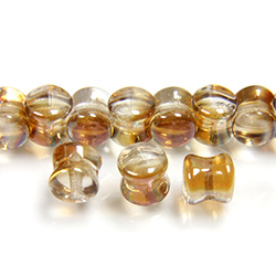 Preciosa Czech Pressed Glass Bead - Pellet 04x6MM AMBER CRYSTAL (23401)