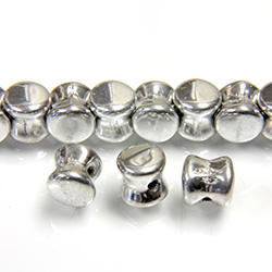 Preciosa Czech Pressed Glass Bead - Pellet 04x6MM SILVER (27000)