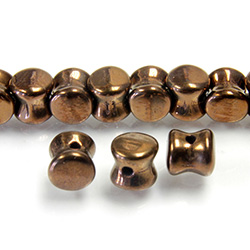 Preciosa Czech Pressed Glass Bead - Pellet 04x6MM ANTIQUE COPPER