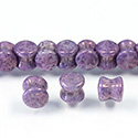 Preciosa Czech Pressed Glass Bead - Pellet 04x6MM CHALKWITE/PURPLE LUMI