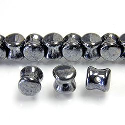 Preciosa Czech Pressed Glass Bead - Pellet 04x6MM HEMATITE