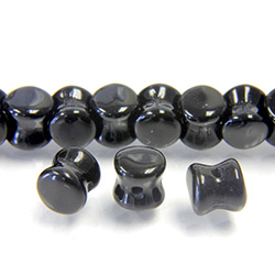 Preciosa Czech Pressed Glass Bead - Pellet 04x6MM JET