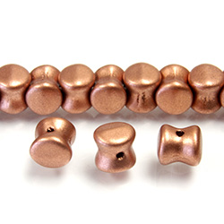 Preciosa Czech Pressed Glass Bead - Pellet 04x6MM MATTE COPPER