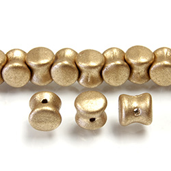 Preciosa Czech Pressed Glass Bead - Pellet 04x6MM MATTE GOLD