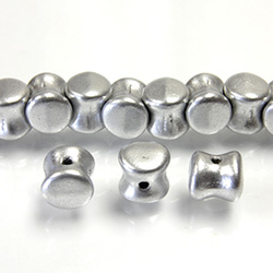 Preciosa Czech Pressed Glass Bead - Pellet 04x6MM MATTE SILVER