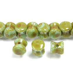 Preciosa Czech Pressed Glass Bead - Pellet 04x6MM TURQUOISE TRAVERTINE