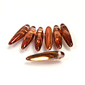 Preciosa Czech Pressed Glass Bead - Thorn 05x16MM CRYSTAL COPPER