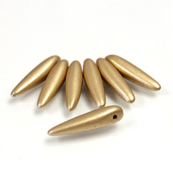 Preciosa Czech Pressed Glass Bead - Thorn 05x16MM MATTE GOLD