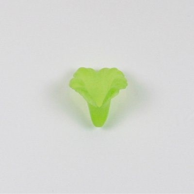 German Plastic Flower with Hole - Fluted Orchid 17x15MM MATTE PERIDOT