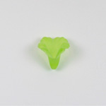 German Plastic Flower with Hole - Fluted Orchid 17x15MM MATTE PERIDOT