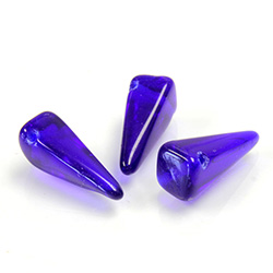 Preciosa Czech Pressed Glass Bead - Villa 06x13MM COBALT BLUE