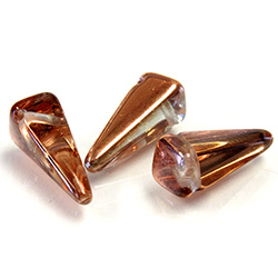 Preciosa Czech Pressed Glass Bead - Villa 06x13MM COPPER CRYSTAL (27101)