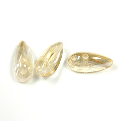 Preciosa Czech Pressed Glass 2-Hole Bead - Chilli 4x11MM BLOND FLARE