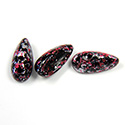 Preciosa Czech Pressed Glass 2-Hole Bead - Chilli 4x11MM JET/AGATE SILVER ROSE