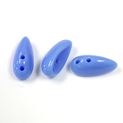 Preciosa Czech Pressed Glass 2-Hole Bead - Chilli 4x11MM BLUE