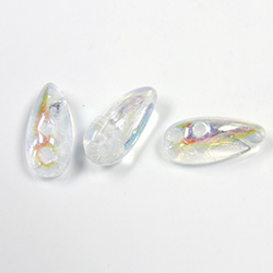 Preciosa Czech Pressed Glass 2-Hole Bead - Chilli 4x11MM CRYSTAL AB