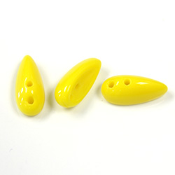 Preciosa Czech Pressed Glass 2-Hole Bead - Chilli 4x11MM YELLOW