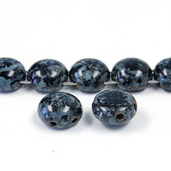 Preciosa Czech Pressed Glass Bead - Candy 08MM TRAVERTINE BLACK