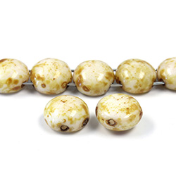 Preciosa Czech Pressed Glass Bead - Candy 08MM TRAVERTINE BROWN