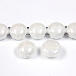 Preciosa Czech Pressed Glass Bead - Candy 08MM WHITE LUSTER