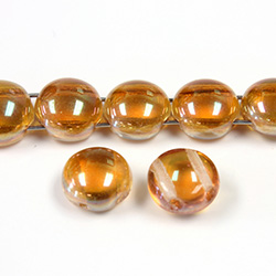 Preciosa Czech Pressed Glass Bead - Candy 12MM AMBER COAT