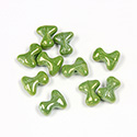 Preciosa Czech Pressed Glass Bead - Tee 2x8MM GREEN LUSTER