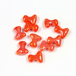 Preciosa Czech Pressed Glass Bead - Tee 2x8MM RED LUSTER