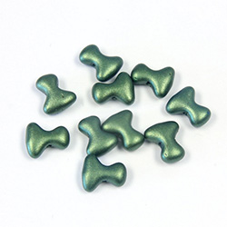 Preciosa Czech Pressed Glass Bead - Tee 2x8MM SATIN EMERALD