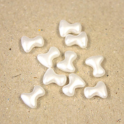 Preciosa Czech Pressed Glass Bead - Tee 2x8MM SATIN WHITE