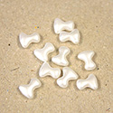 Preciosa Czech Pressed Glass Bead - Tee 2x8MM SATIN WHITE