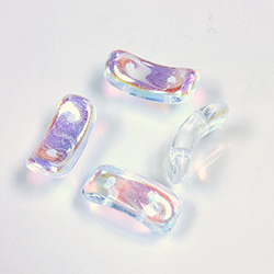 Preciosa Czech Pressed Glass 2-Hole Bead - Bow 03.5x15.5mm CRYSTAL AB