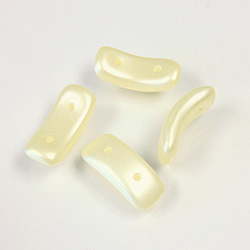 Preciosa Czech Pressed Glass 2-Hole Bead - Bow 03.5x15.5mm PEARL CREME