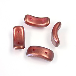 Preciosa Czech Pressed Glass 2-Hole Bead - Bow 03.5x15.5mm SATIN RUBY