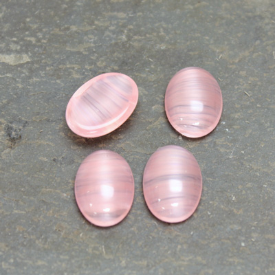 Glass Medium Dome Cabochon - Oval 14x10MM ROSE QUARTZ