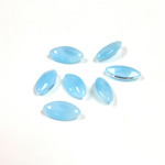 Glass Point Back Buff Top Stone Opaque Doublet - Navette 08x4MM AQUA MOONSTONE