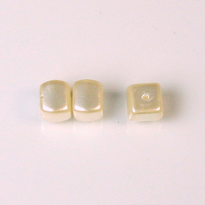 Czech Glass Pearl Bead - Cube 05x7MM OFF WHITE 70401