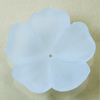 German Plastic Flower with Center Hole - Round 35MM MATTE CRYSTAL