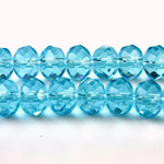 Chinese Cut Crystal Bead - Rondelle 06x8MM AQUA