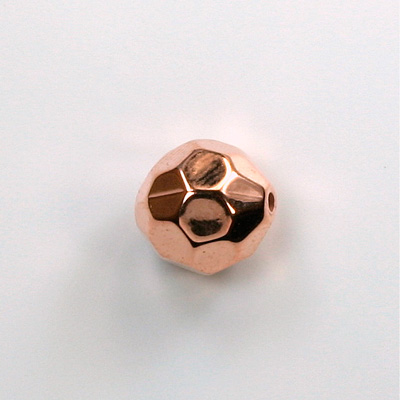 Metalized Plastic Faceted Bead - Round 12MM COPPER