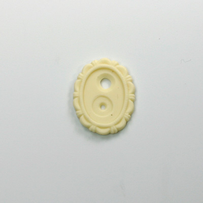 Plastic Engraved Setting - Oval 18x13MM MATTE IVORY