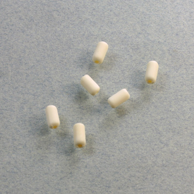 Plastic Bead - Opaque Color Smooth Tube 06x3MM MATTE IVORY